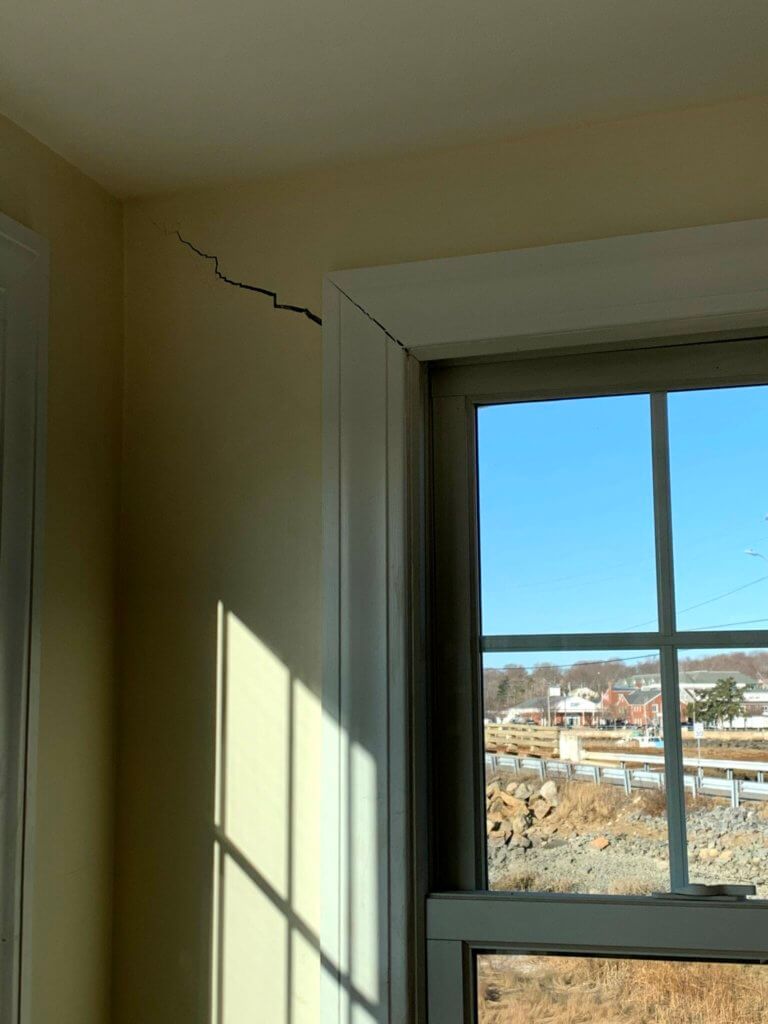 window crack because of foundation shift