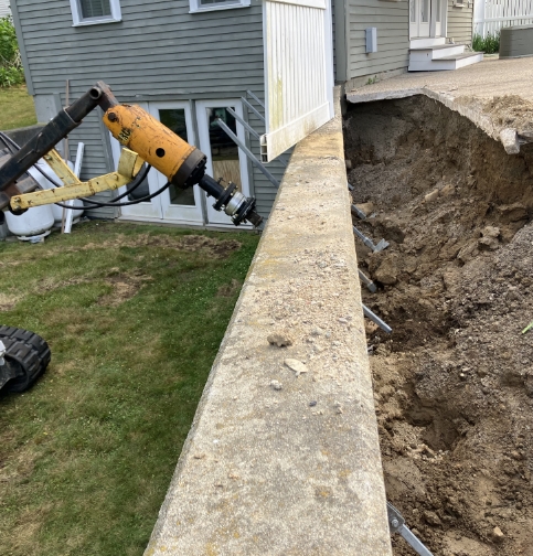 driving beams in to a foundation