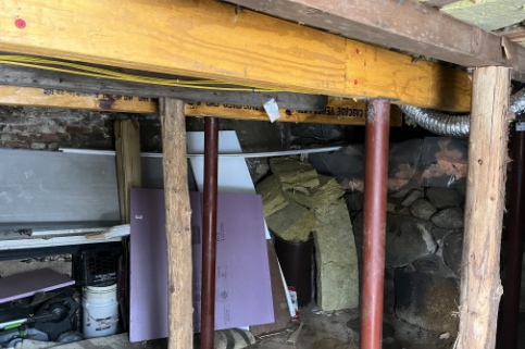 lally columns added to older home basement